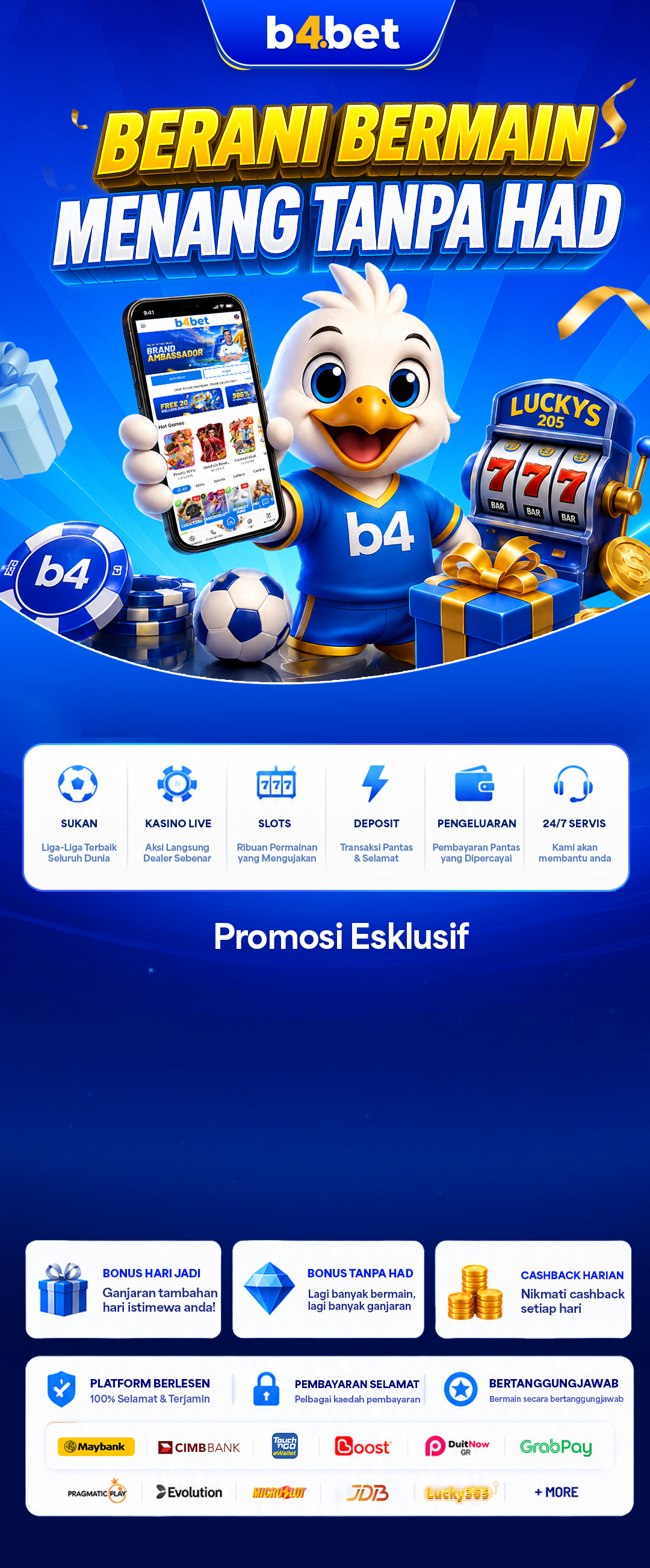 B4BET landing page